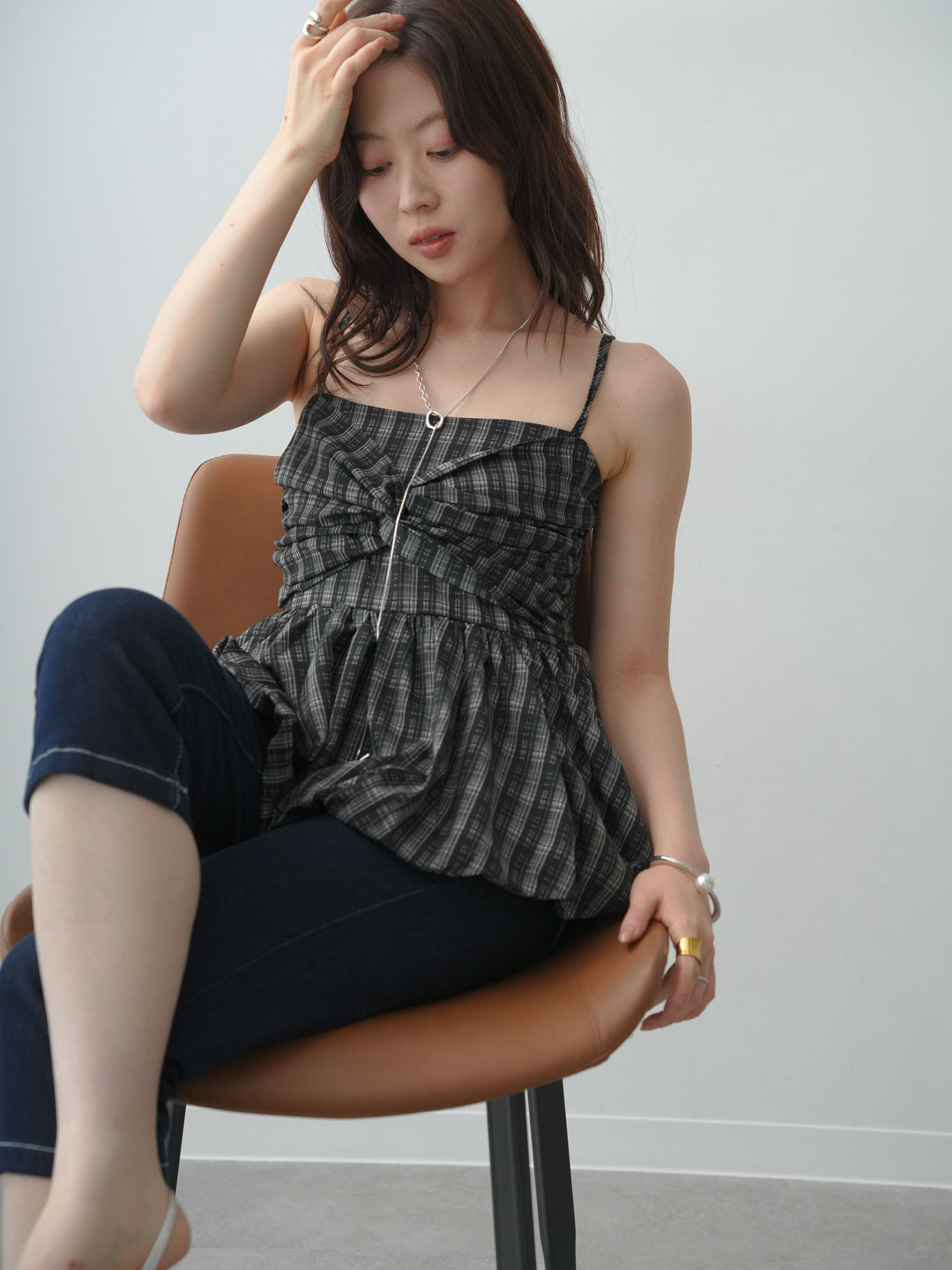 【套裝】格子氣球吊帶背心 + 格子氣球吊帶背心（兩件組）