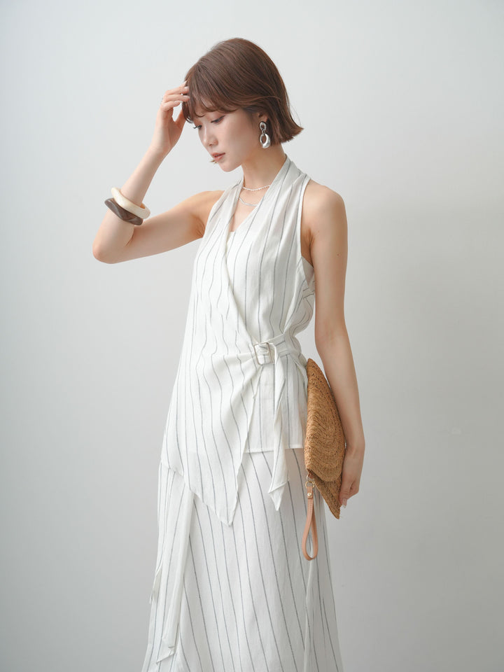 [SET]ストライプカシュクールジレ+ストライプカシュクールジレ(2set)