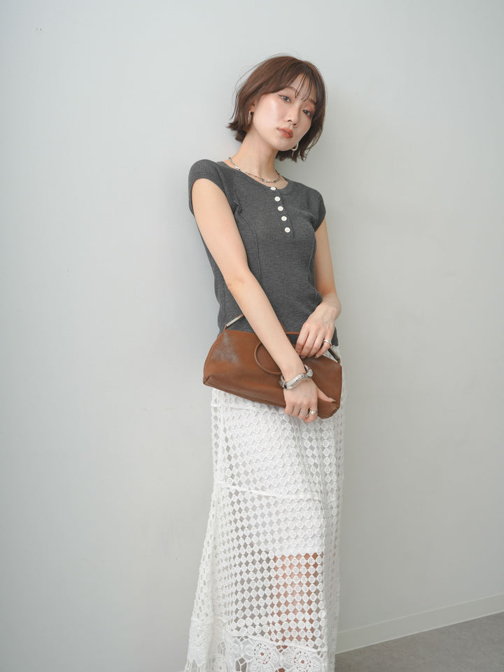 【套裝】亨利羅紋法式夏季針織上衣 + 可選配件套裝（2 套）