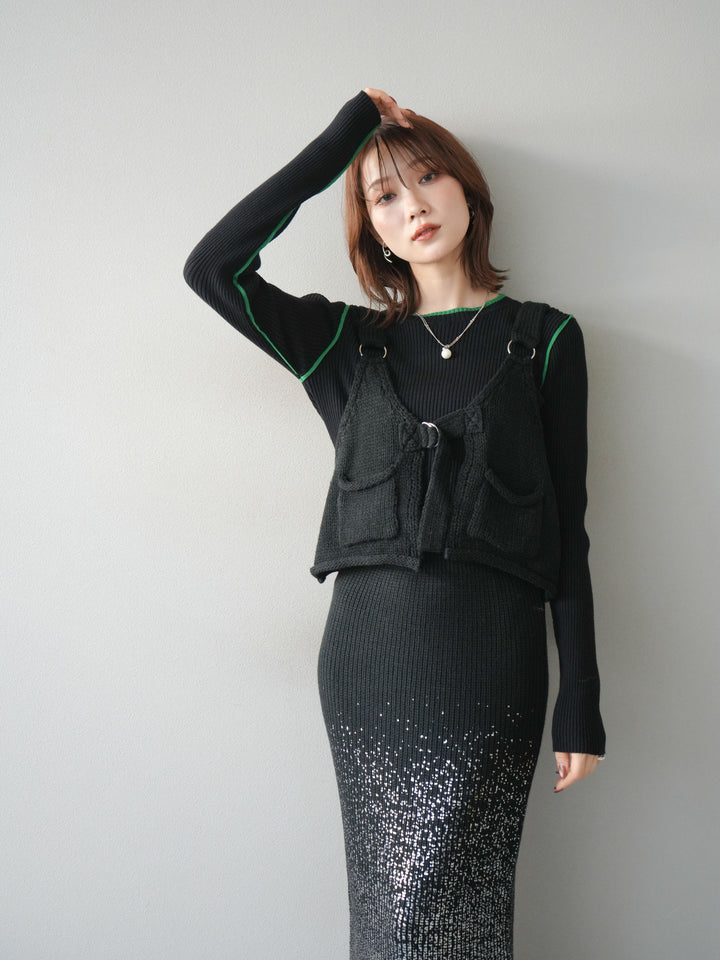 [予約]ニットビスチェ/black