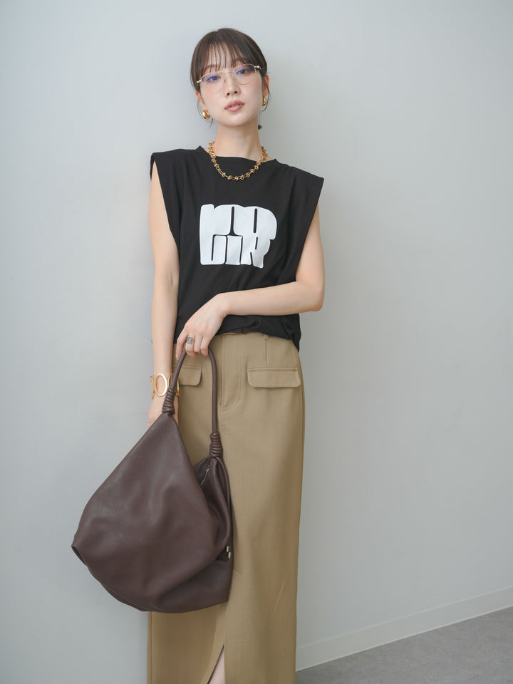 [先行販売！]ショルダータックノースリーブオーバーTEE+ショルダータックノースリーブオーバーTEE(2set)