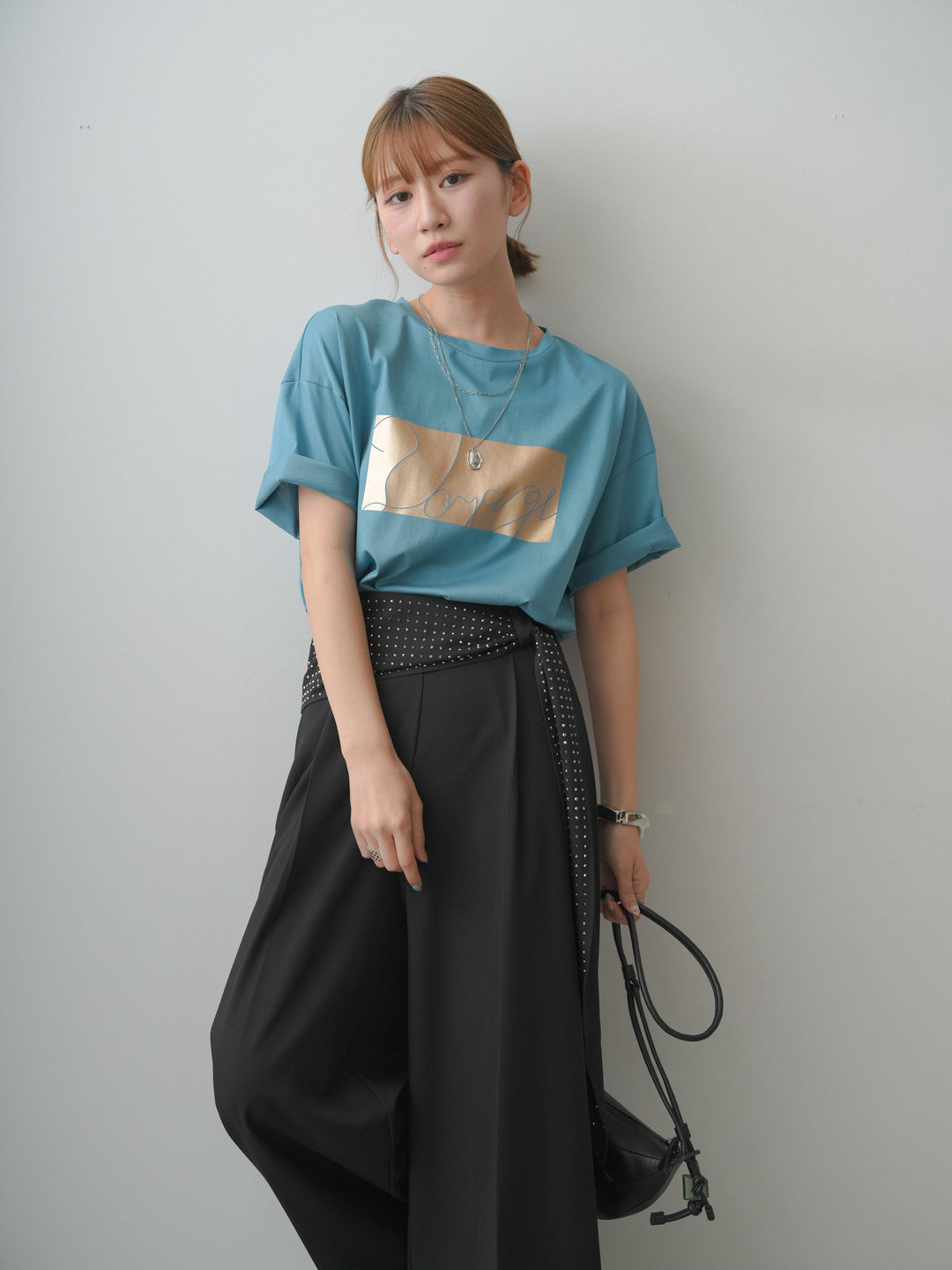[予約]箔プリントボックスTEE/blue