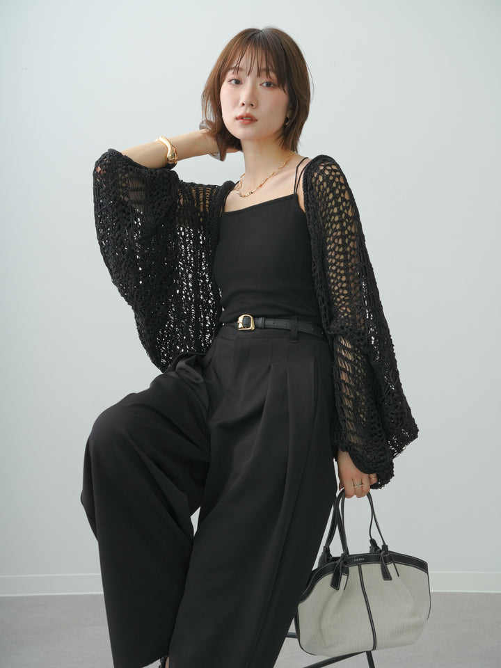 [SET]ミックスメッシュニットボレロ+選べるアクセセット(2set)