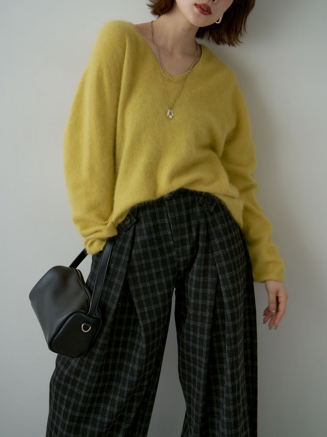 [SET]カシミア混フェザータッチVネックニットトップス+カシミア混フェザータッチVネックニットトップス(2set)
