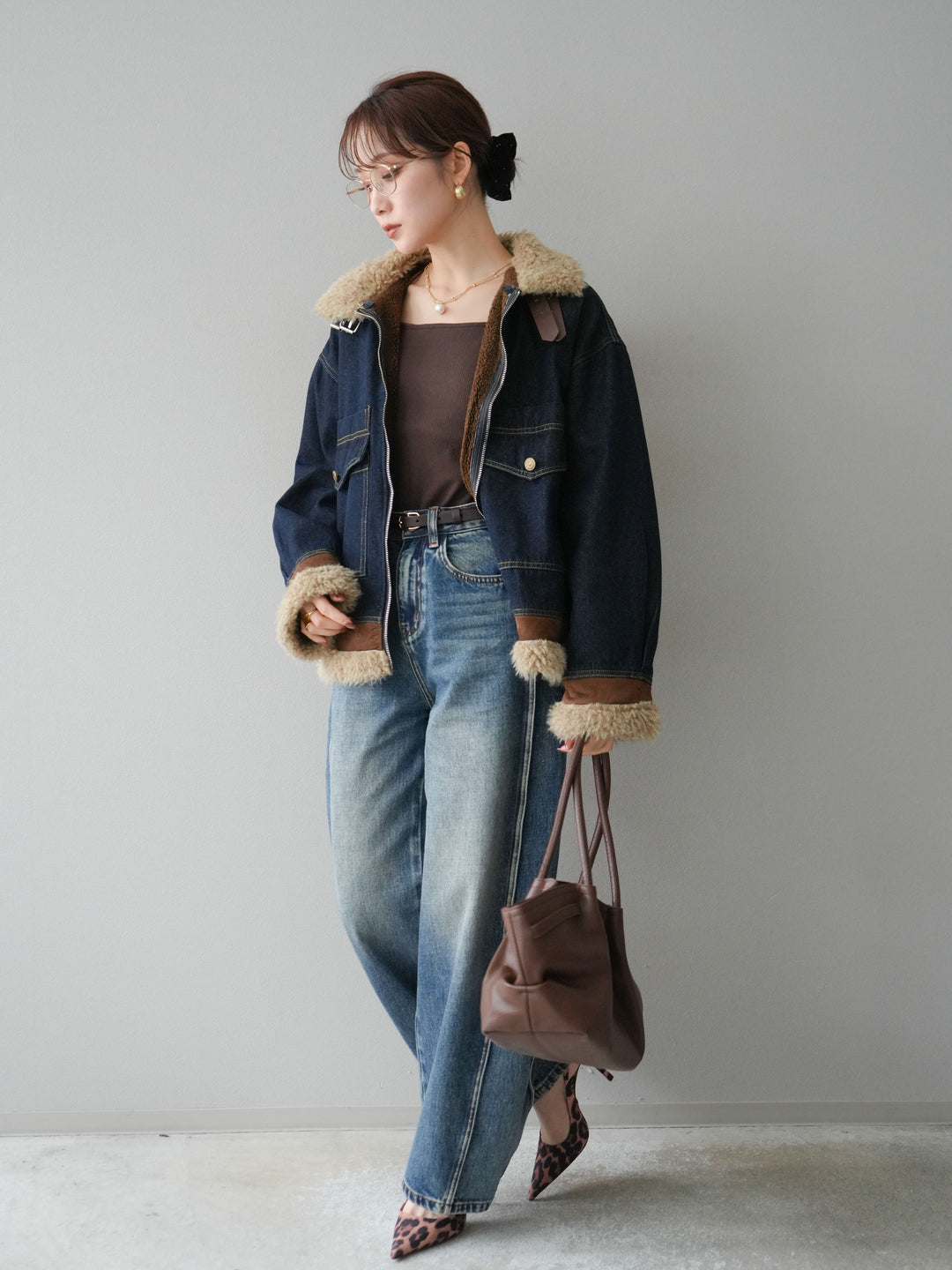 [予約]サイド切替カーブデニムパンツ/blue