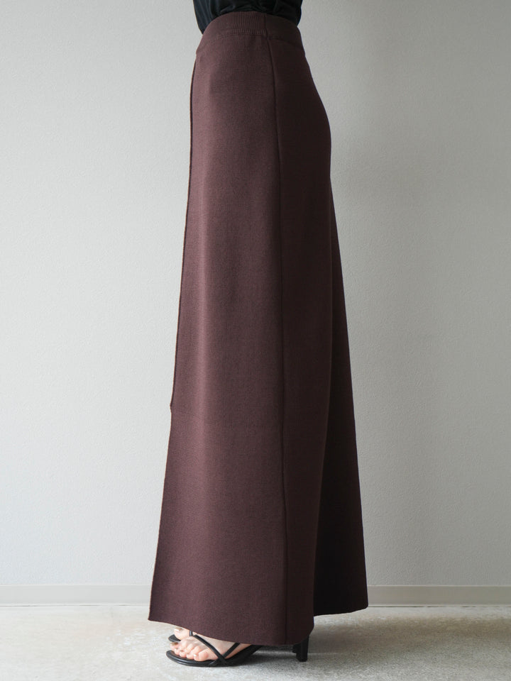 [予約]レーヨンポリIラインニットスカート/ブラウン