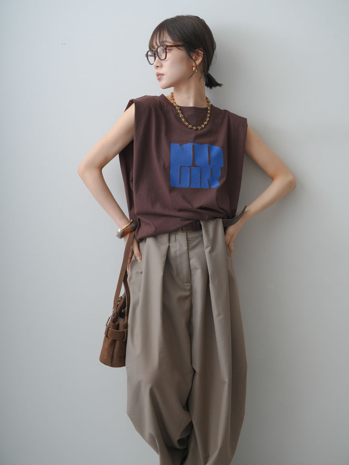 [SET]ヴィンテージロゴドロストTEE+ショルダータックノースリーブオーバーTEE(2set)