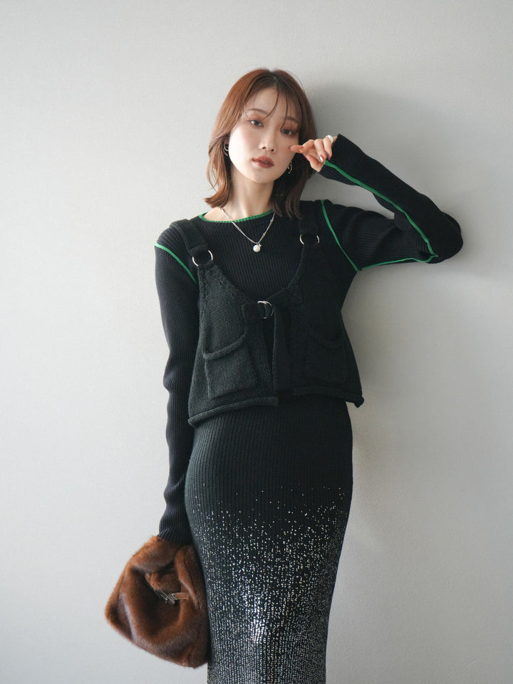 [予約]ニットビスチェ/black