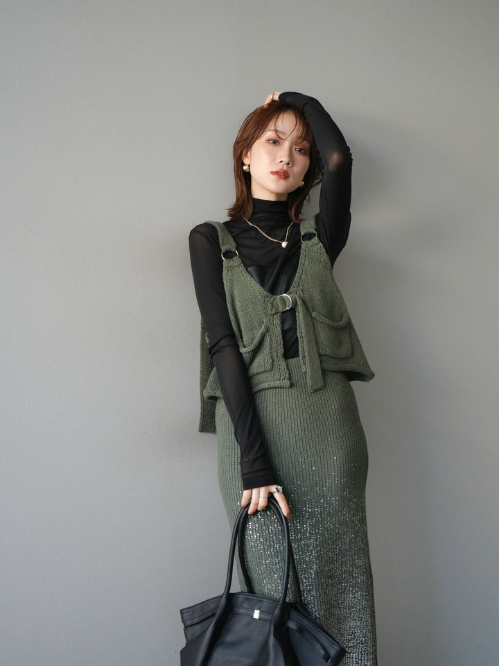 [予約]ニットビスチェ/ashgreen