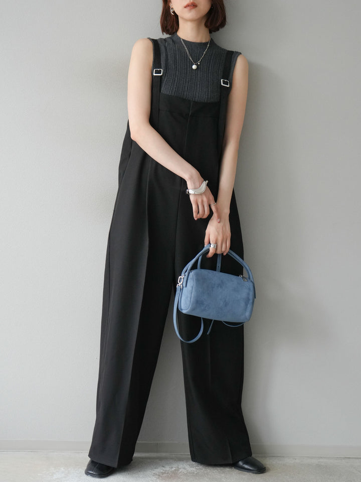 [予約]スリーブレスランダムリブニットトップス/グレー