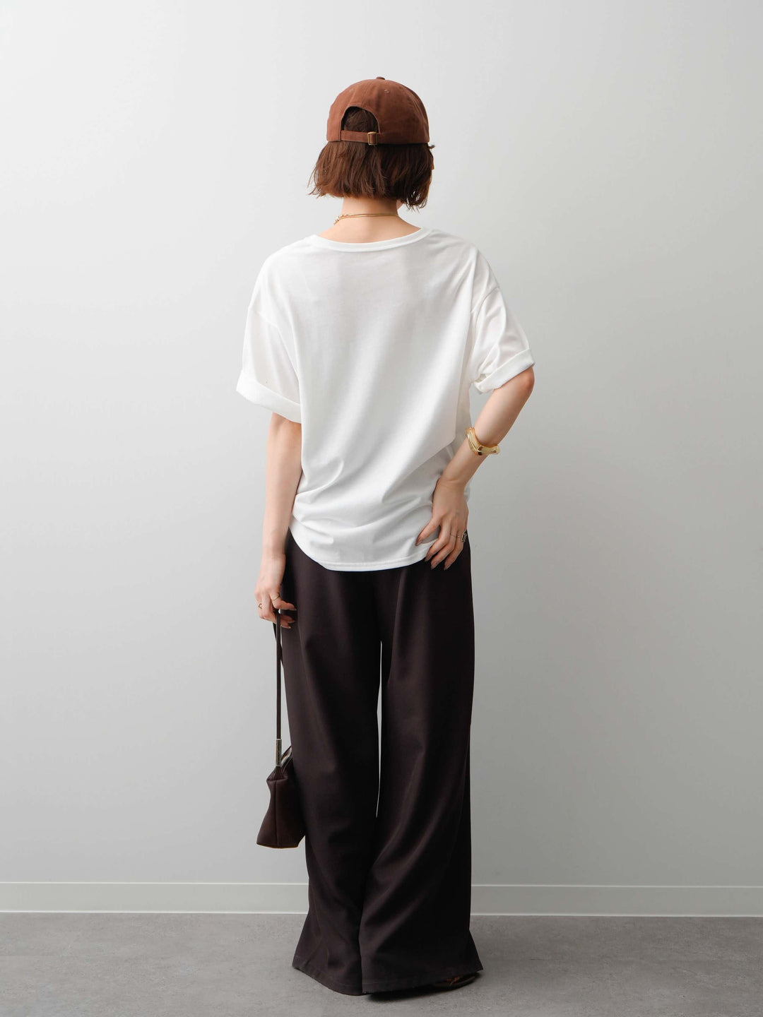 [SET]フラワーフォトTEE+ベルトループデザインワイドパンツ(2set)