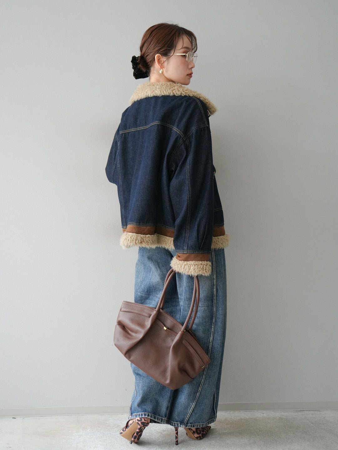 [予約]サイド切替カーブデニムパンツ/blue