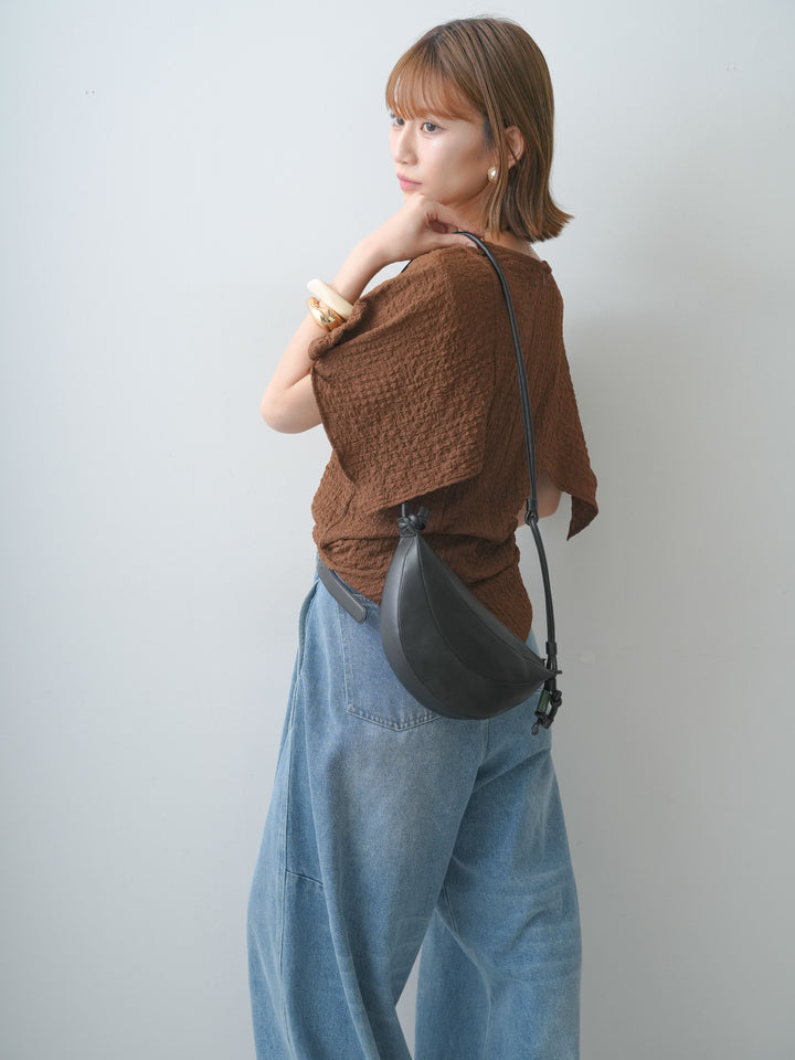 [予約]フクレジャガードケープスリーブトップス/brown