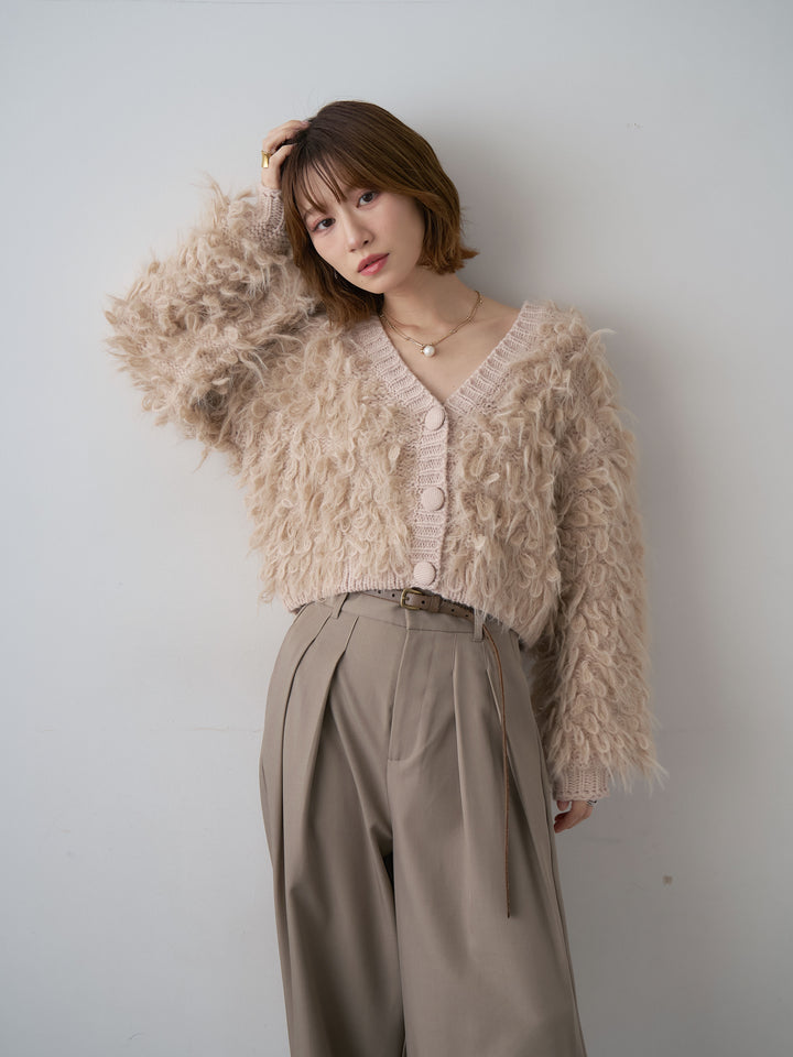[SET]ループフェザークロップニットカーディガン+ループフェザークロップニットカーディガン(2set)
