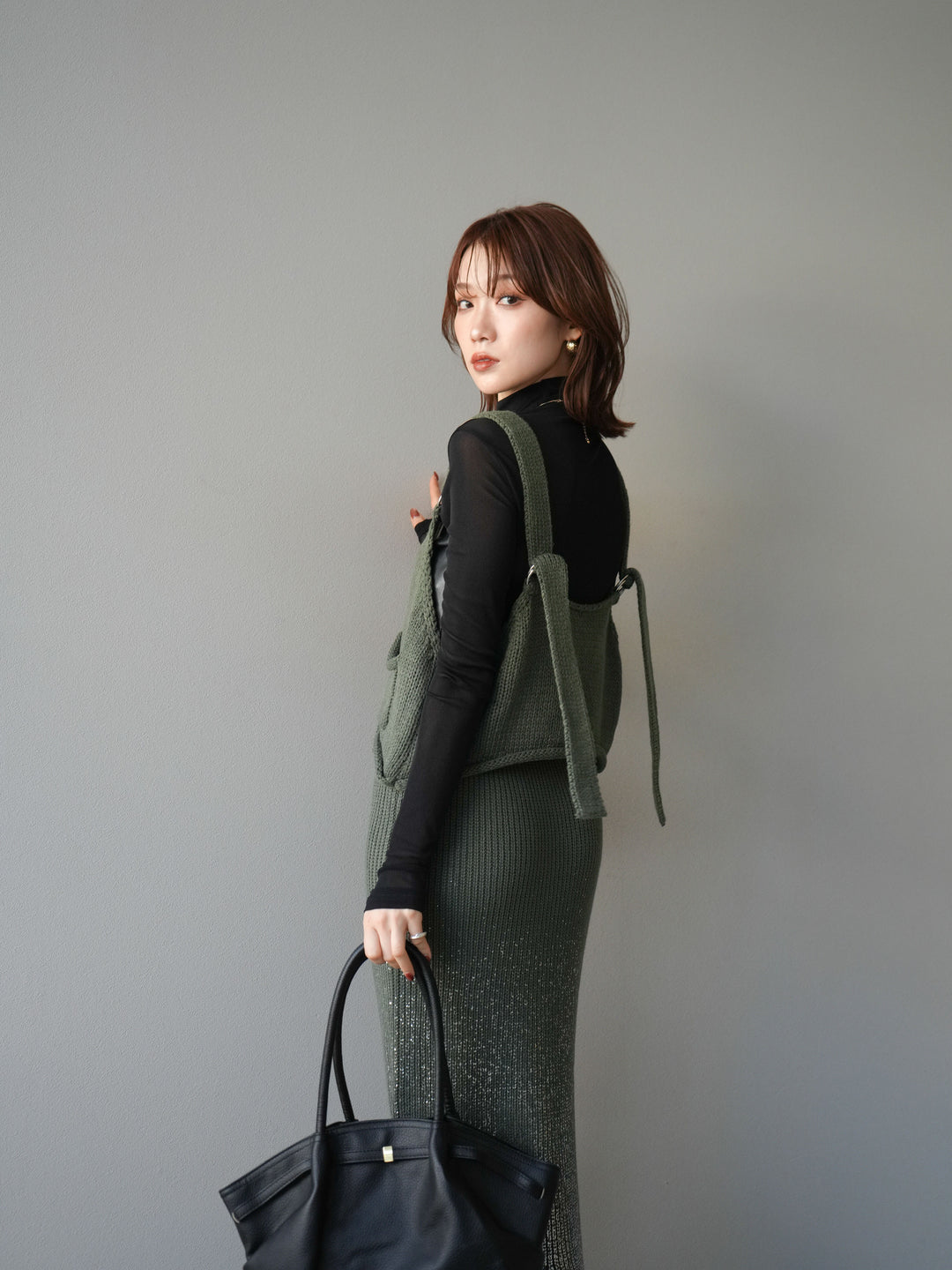 [予約]ニットビスチェ/ashgreen