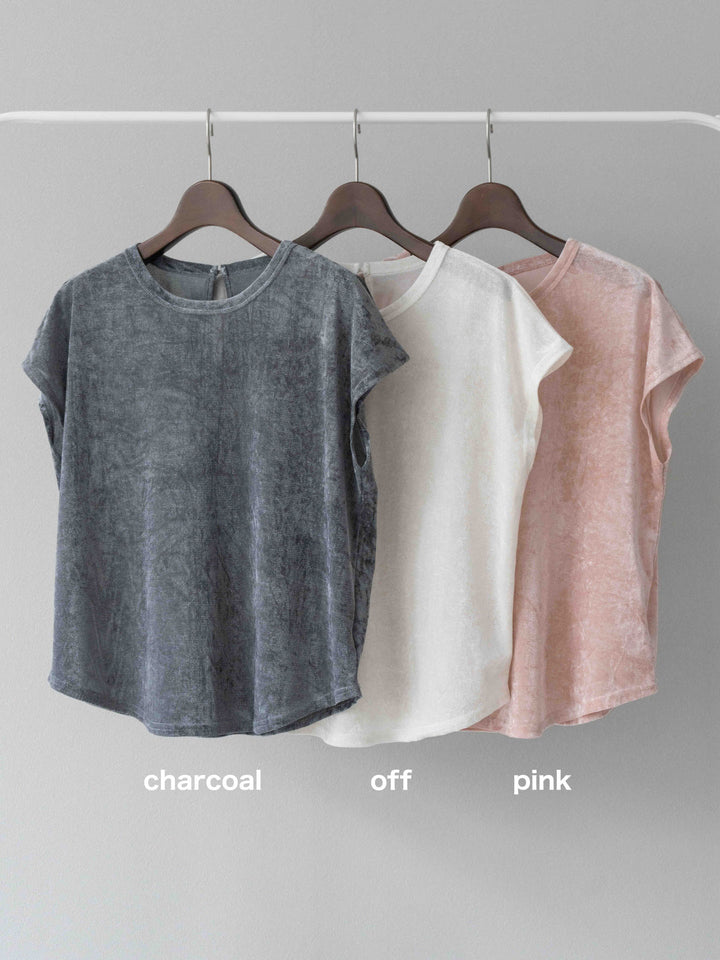 [SET]シアーベロアプルオーバー+サイド巻きツイルスカート(2set)