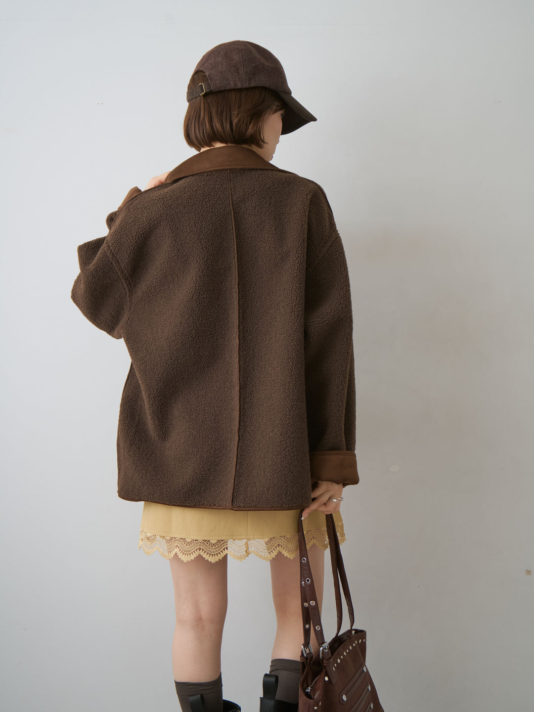 [予約]スエード×ボアムートンリバーシブルジャケット/brown