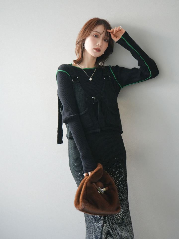 [予約]ニットビスチェ/black