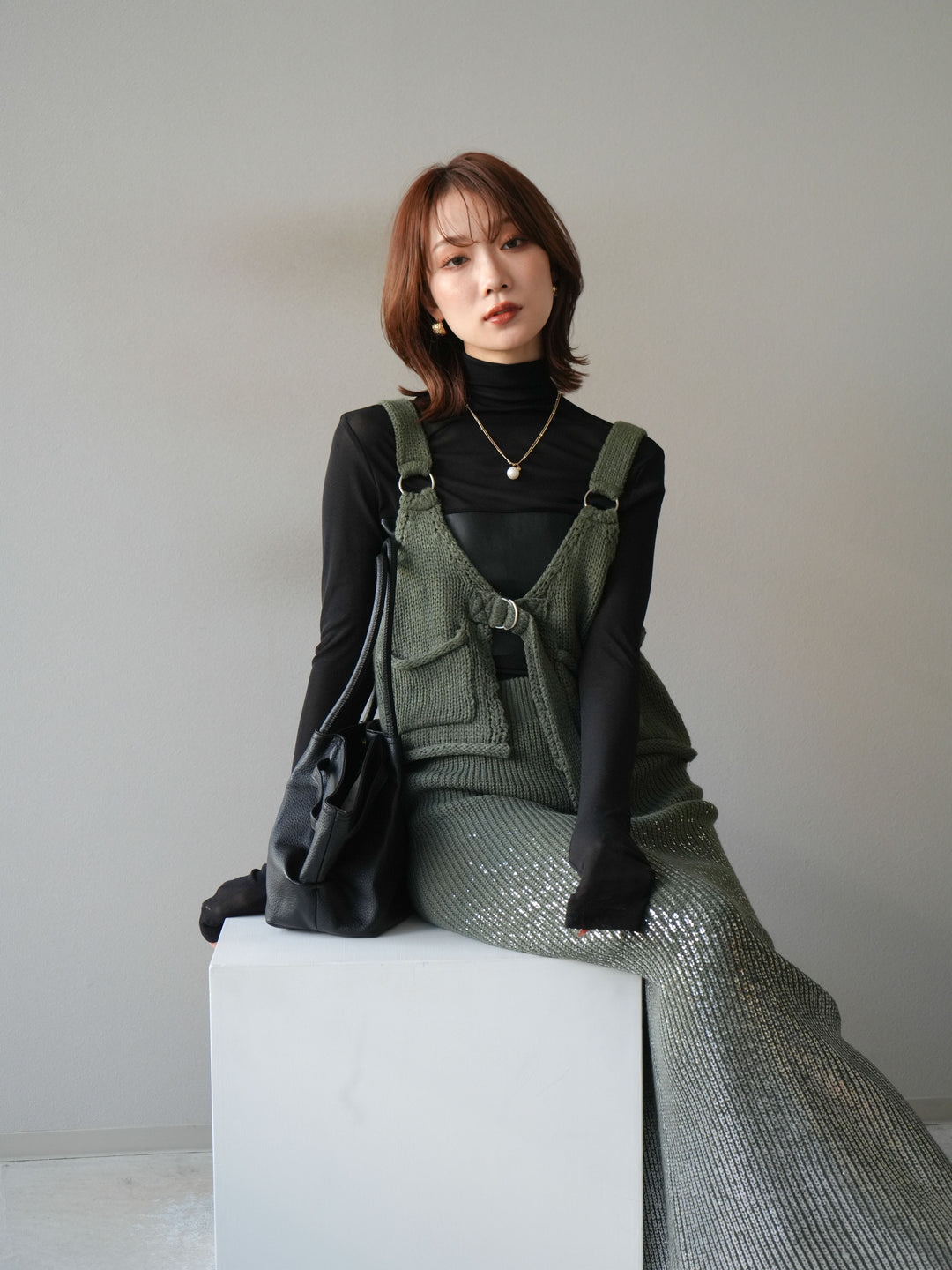 [予約]ニットビスチェ/ashgreen