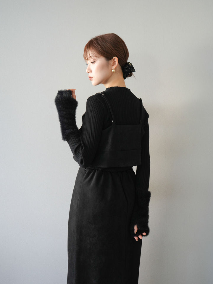 [SET]スウェードビスチェ+スウェードIラインスカート(2set)