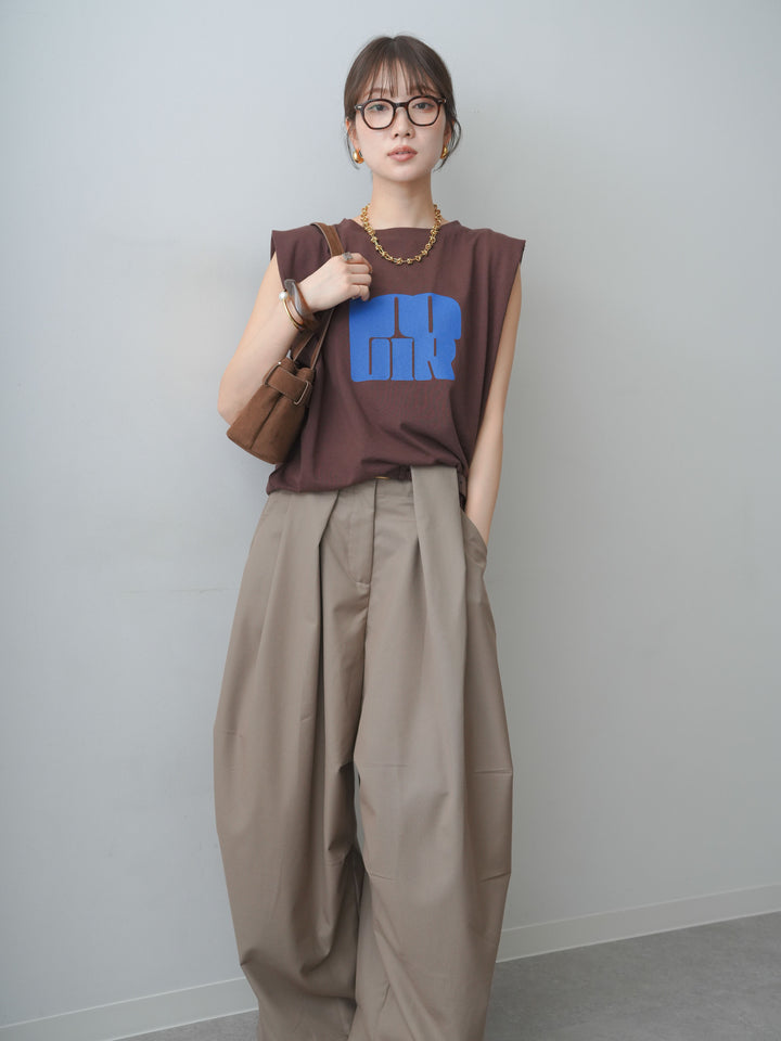 [SET]ヴィンテージロゴドロストTEE+ショルダータックノースリーブオーバーTEE(2set)