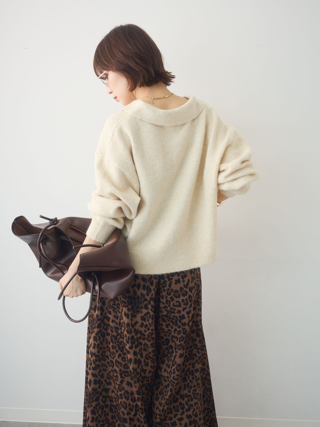 【套裝】翻領混色針織開襟衫 + 配件套裝（2 套可選）