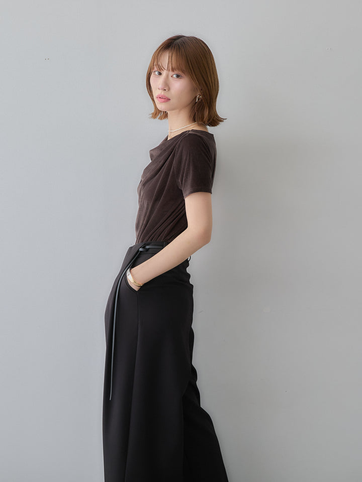 [3]アシメネックシアーベロアトップス/brown