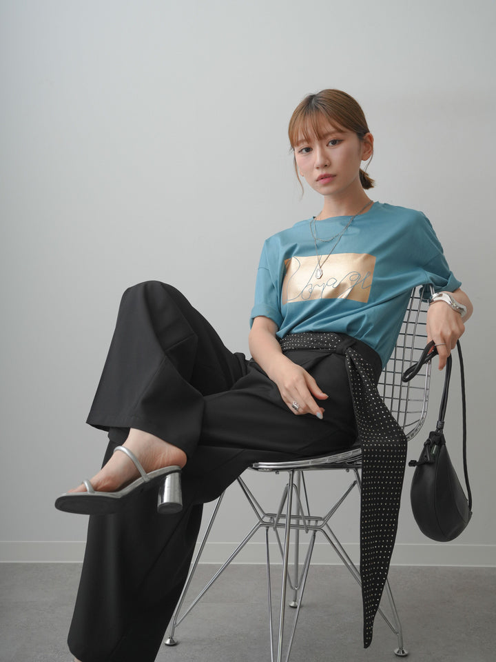 [予約]箔プリントボックスTEE/blue