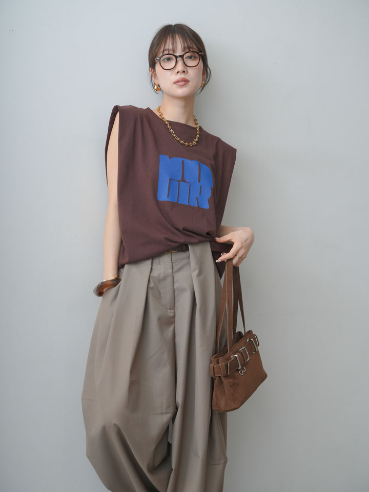 [SET]ヴィンテージロゴドロストTEE+ショルダータックノースリーブオーバーTEE(2set)