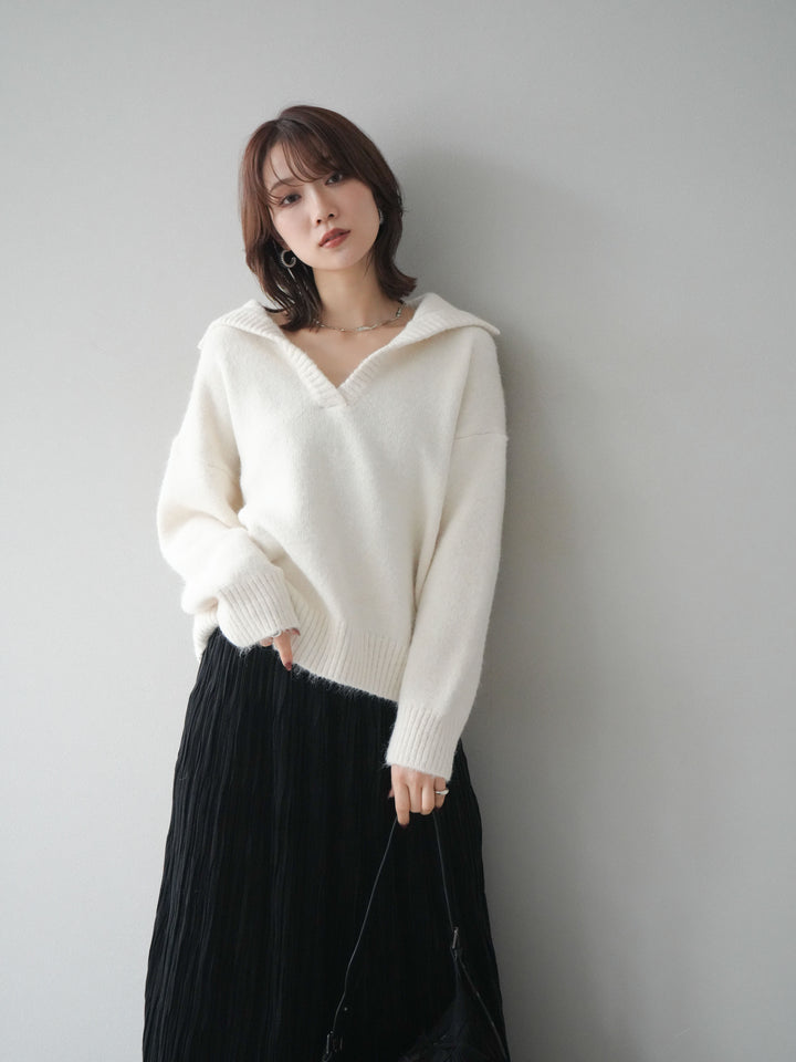 [SET]スキッパーニットプルオーバー+選べるアクセセット(2set)