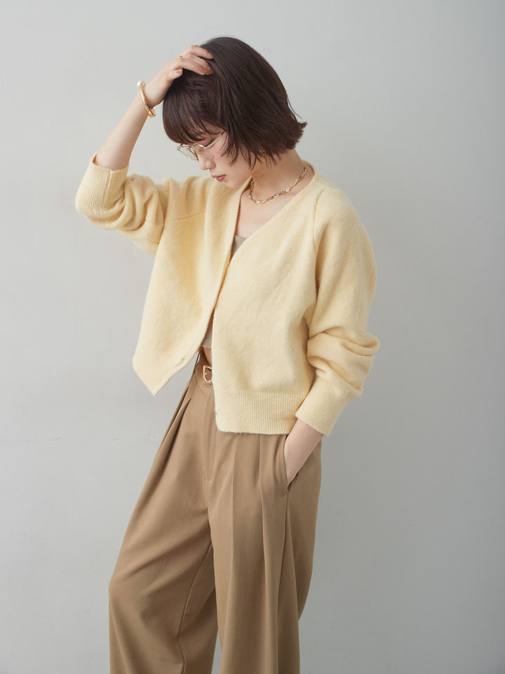 [SET]ゴールドラインボタンカーディガン+クレープデシンタックワイドパンツ(2set)