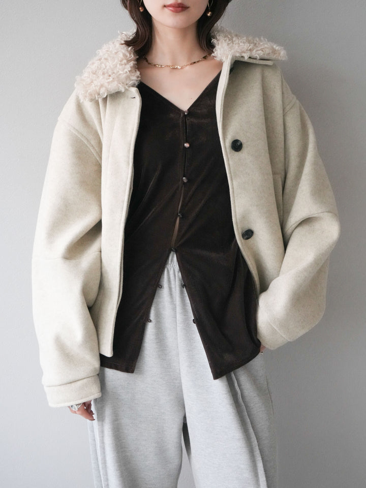 [予約]ロービングボアえりブルゾン/ivory