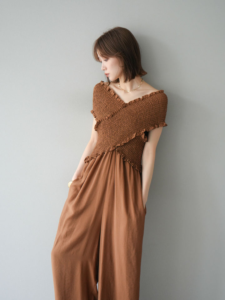 [SET]シャーリングクロスサロペット+シャーリングクロスサロペット(2set)