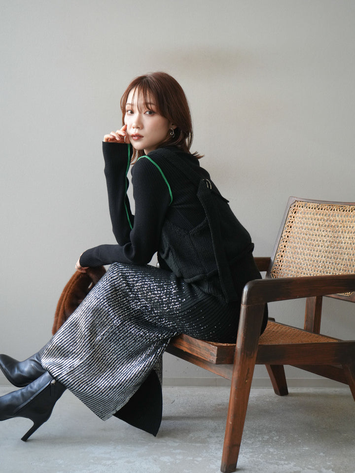 [予約]ニットビスチェ/black