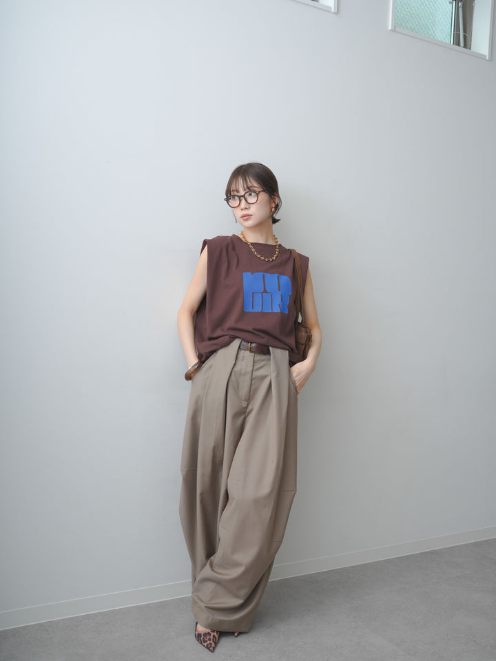 [SET]ヴィンテージロゴドロストTEE+ショルダータックノースリーブオーバーTEE(2set)