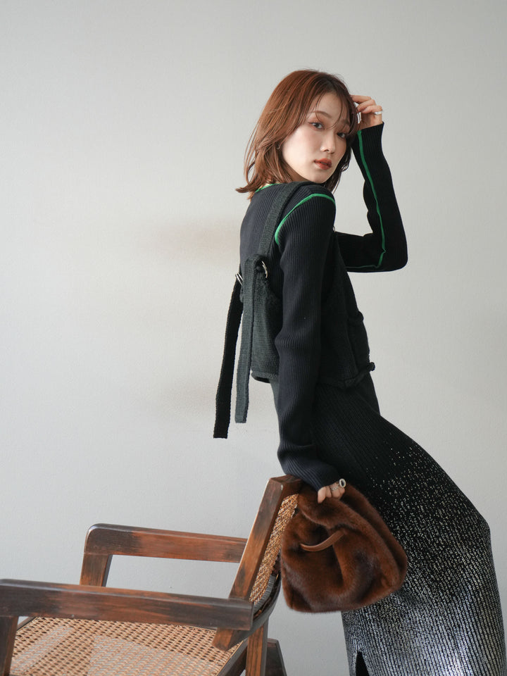 [予約]ニットビスチェ/black