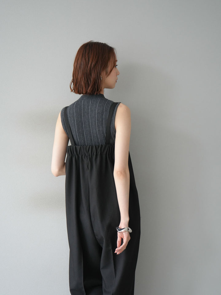 [予約]スリーブレスランダムリブニットトップス/グレー