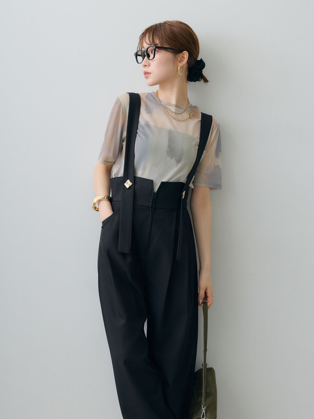 [SET]水彩アートシアーTシャツ+水彩アートシアーTシャツ(2set)