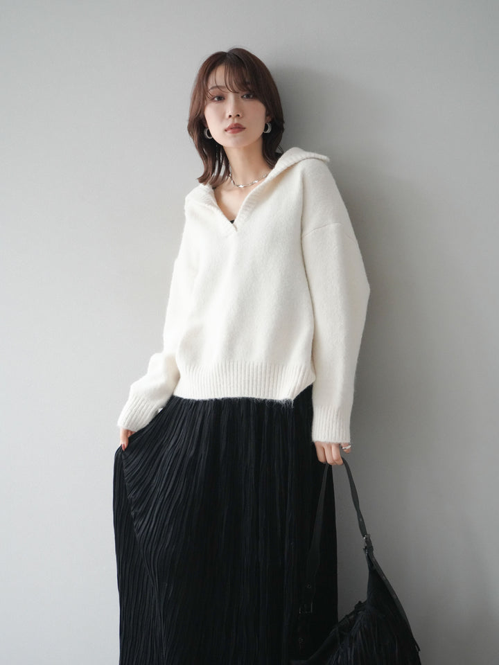 [SET]スキッパーニットプルオーバー+選べるアクセセット(2set)