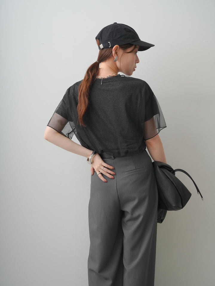 [SET]シアーチュールレイヤードTEE+選べるアクセセット(2set)