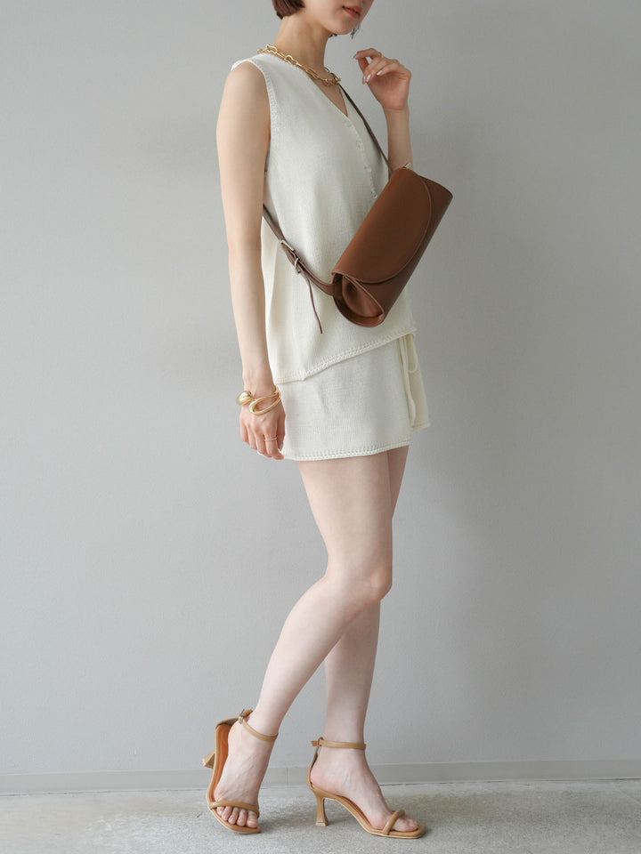 [SET]ニットベスト＆ショートパンツSET UP(2set)