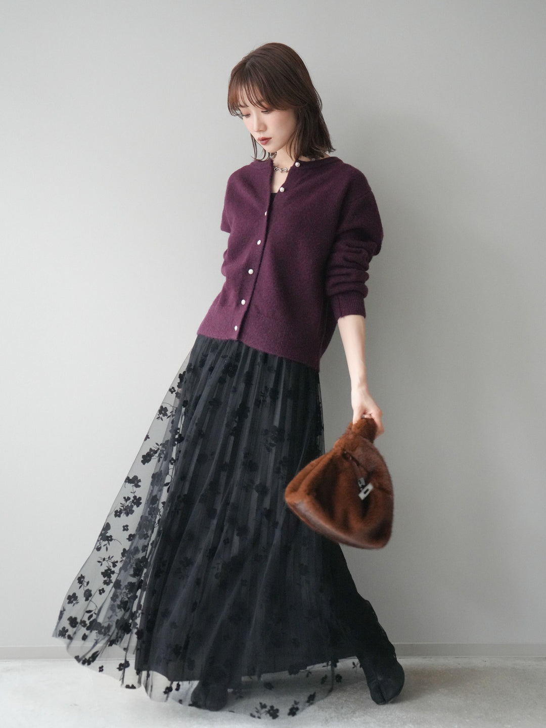 [SET]アンティークボタンニットカーディガン+アンティークボタンニットカーディガン(2set)