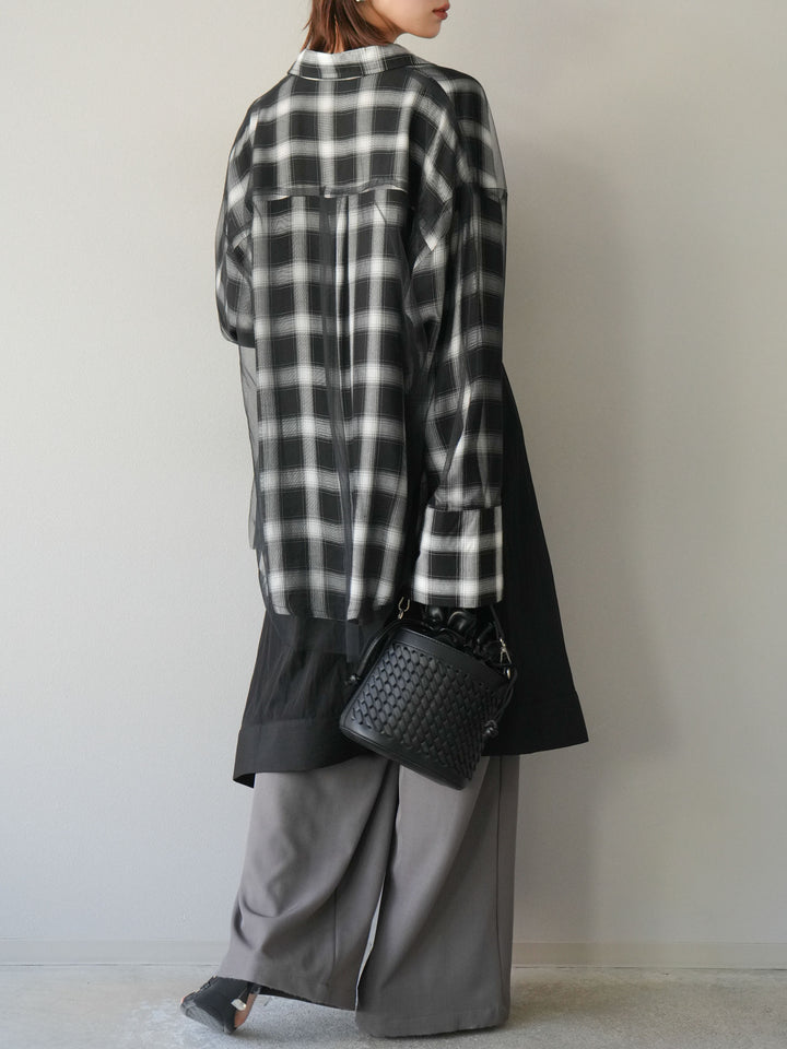 [予約]アシンメトリーレイヤードスカート/ブラック