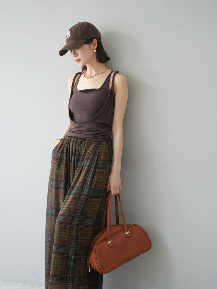 [予約]レイヤードツイストタンクトップ/ブラウン