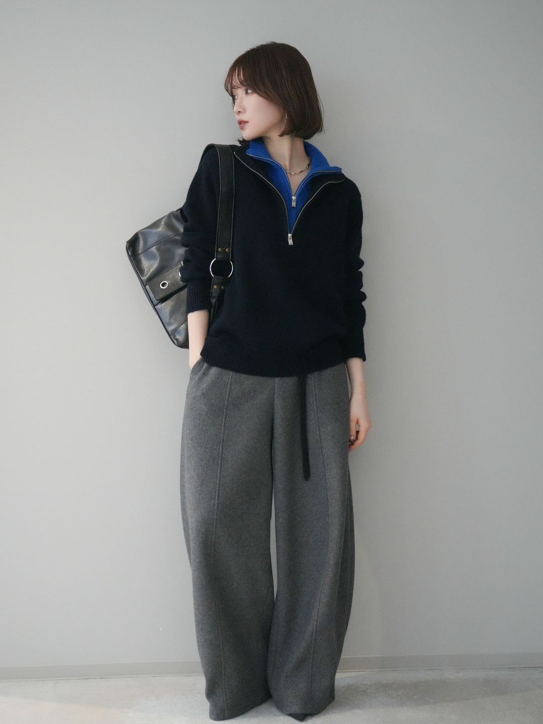 [予約]ウールタッチカーブパンツ/gray