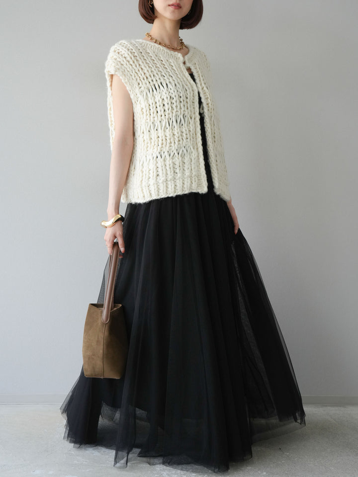 [予約]チュールボリュームスカート/ブラック