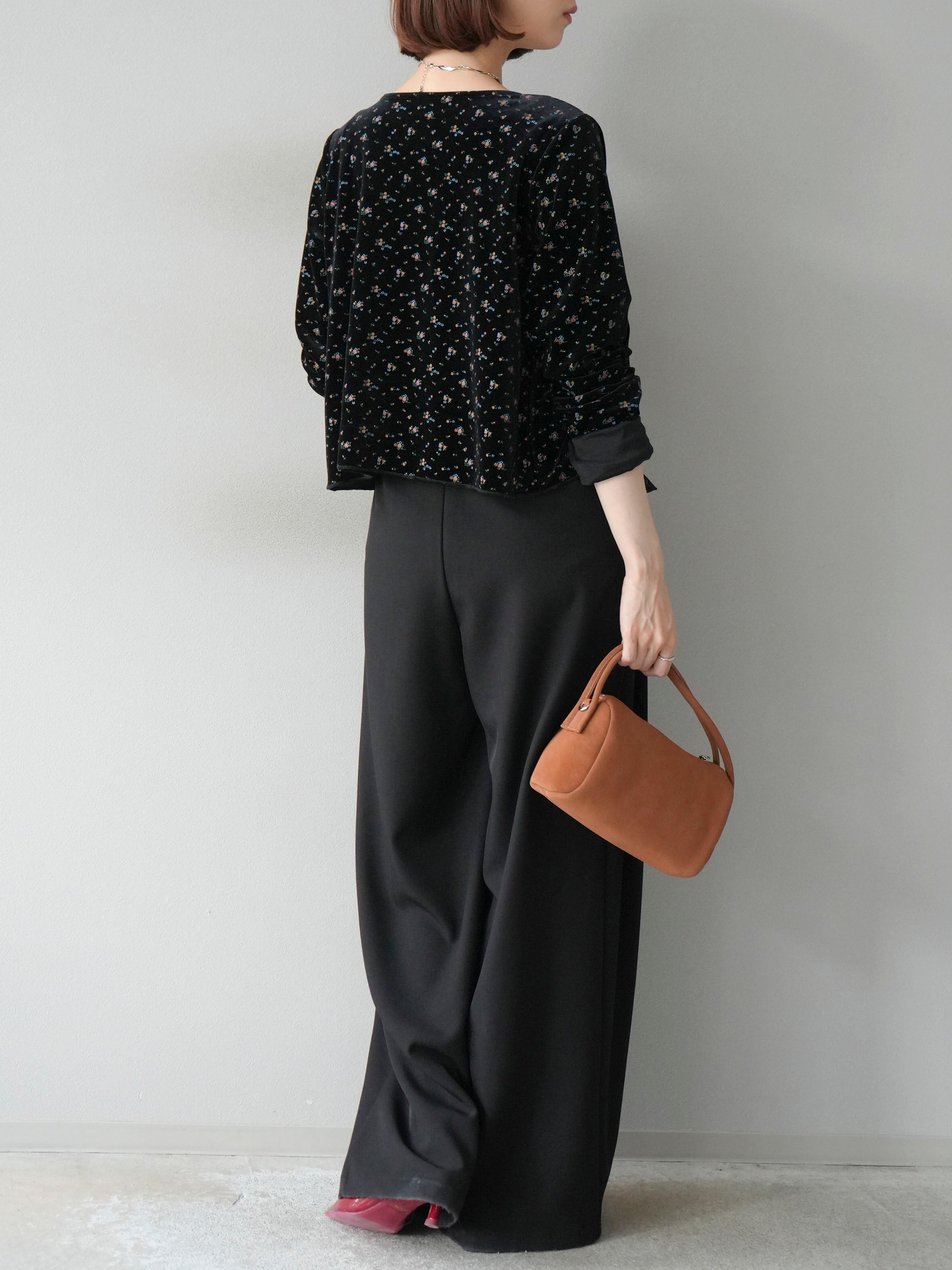 予約]ベルトループデザインワイドパンツ/ブラック – Lumier