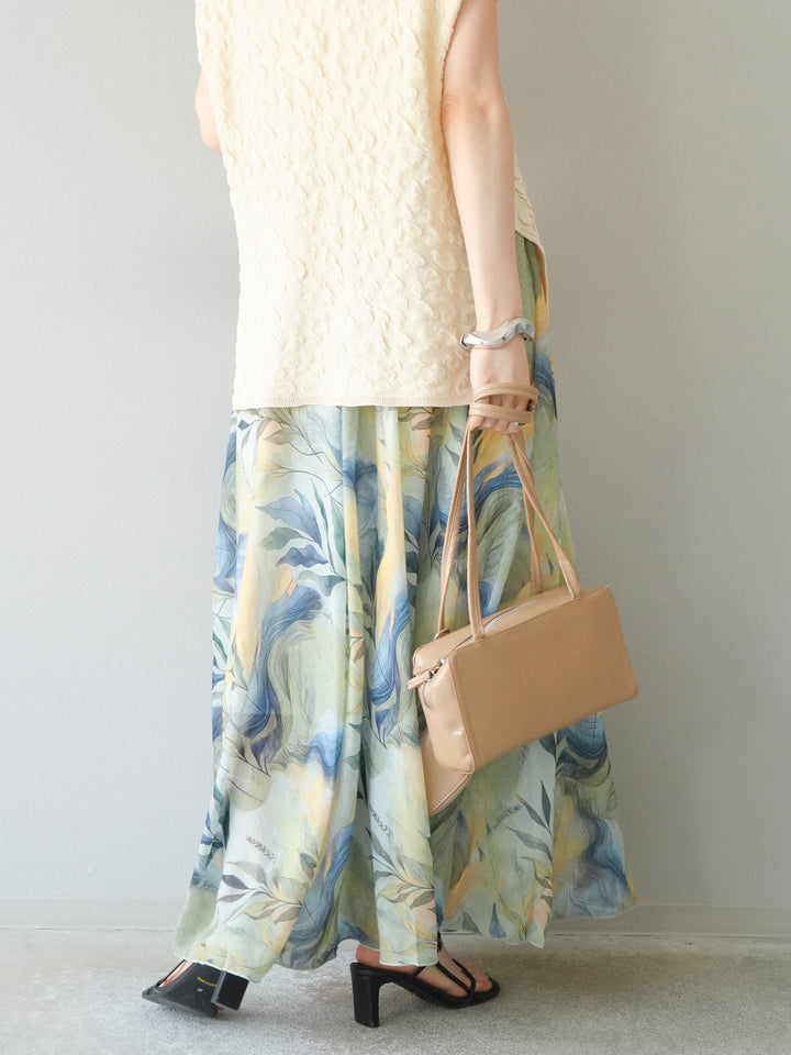 [預購] 什錦印花喇叭裙/B