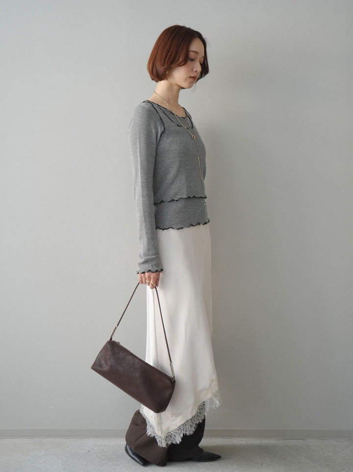 [予約]センターシームフレアパンツ/brown