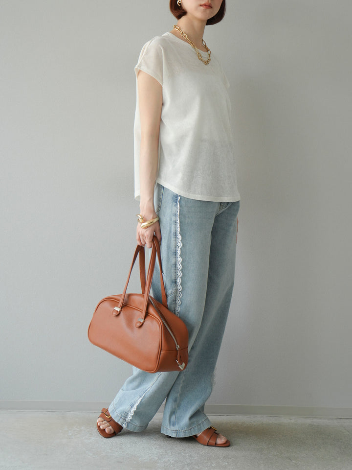 【預購】Line蕾絲牛仔褲/淺藍